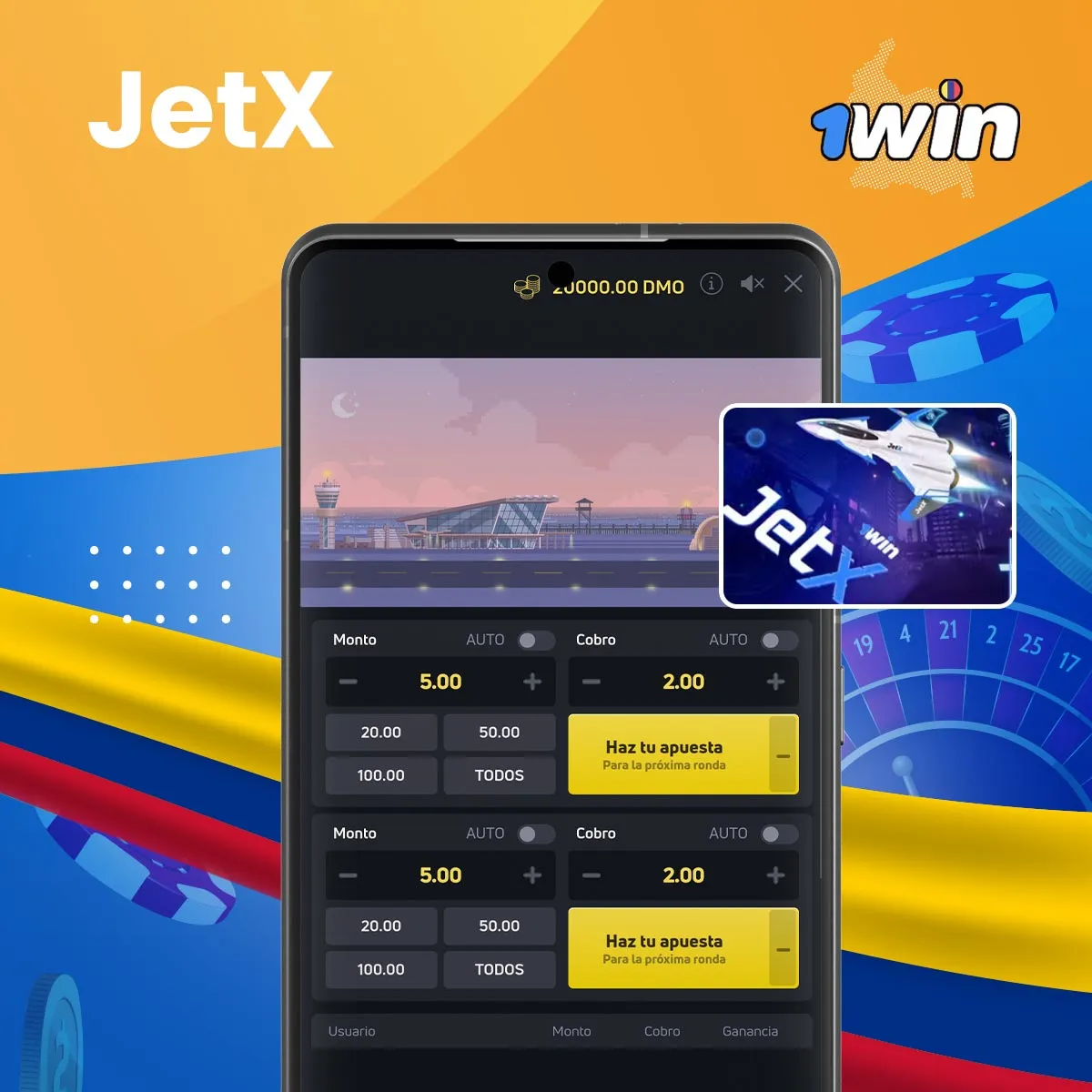 Juega a Jet X en 1win Casino en Colombia