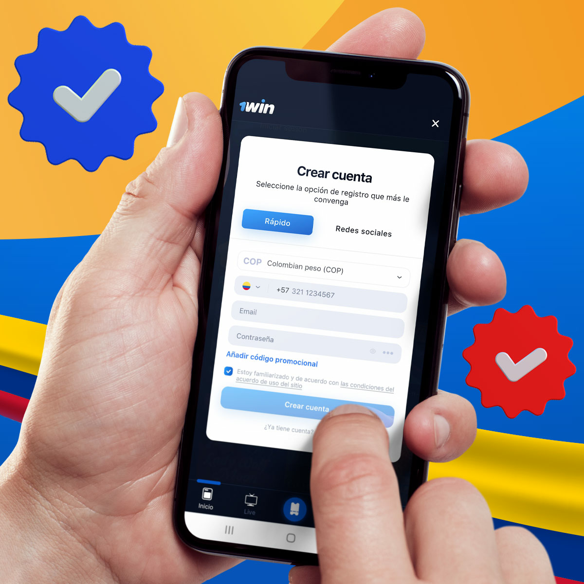Instrucciones para activar tu cuenta 1win en Colombia