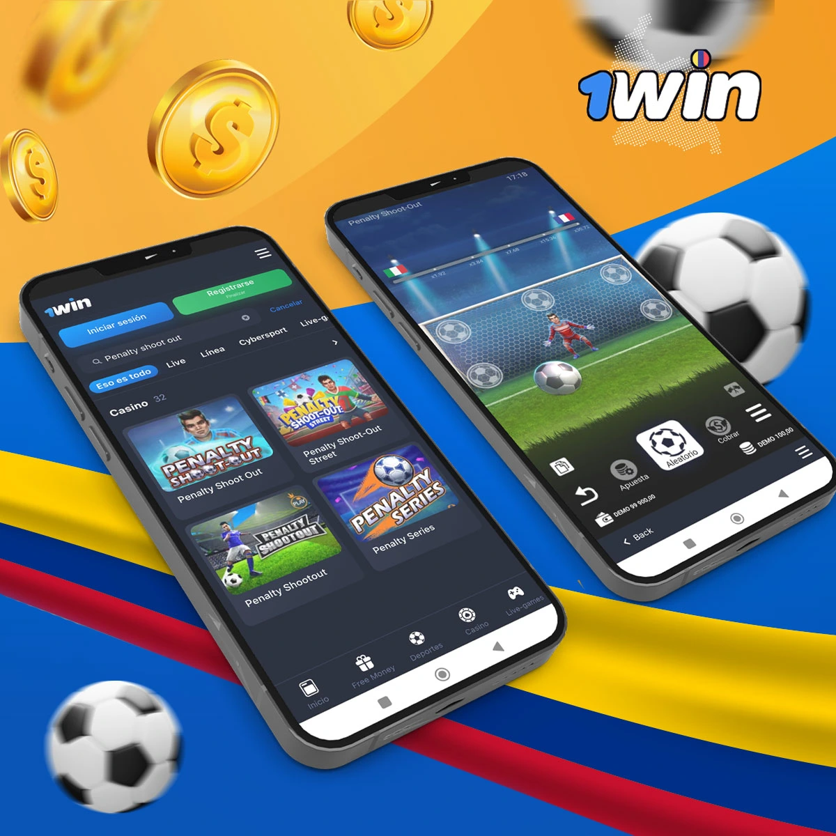 Juega a Penalty Shoot Out en la plataforma 1win