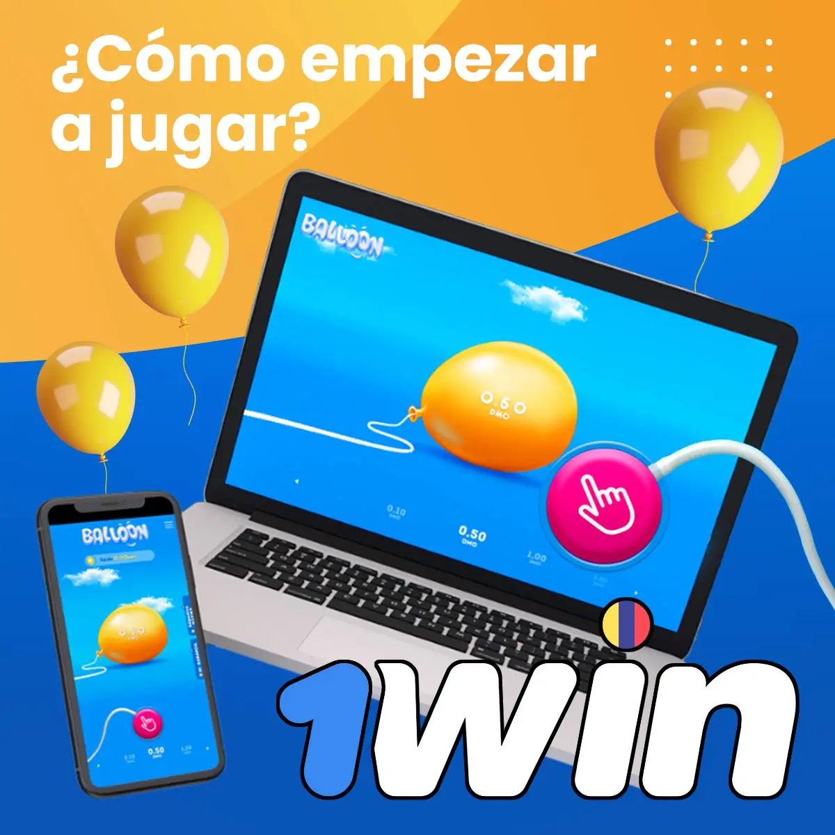 ¿Qué debo hacer para empezar a jugar al juego en línea Balloon en 1win?