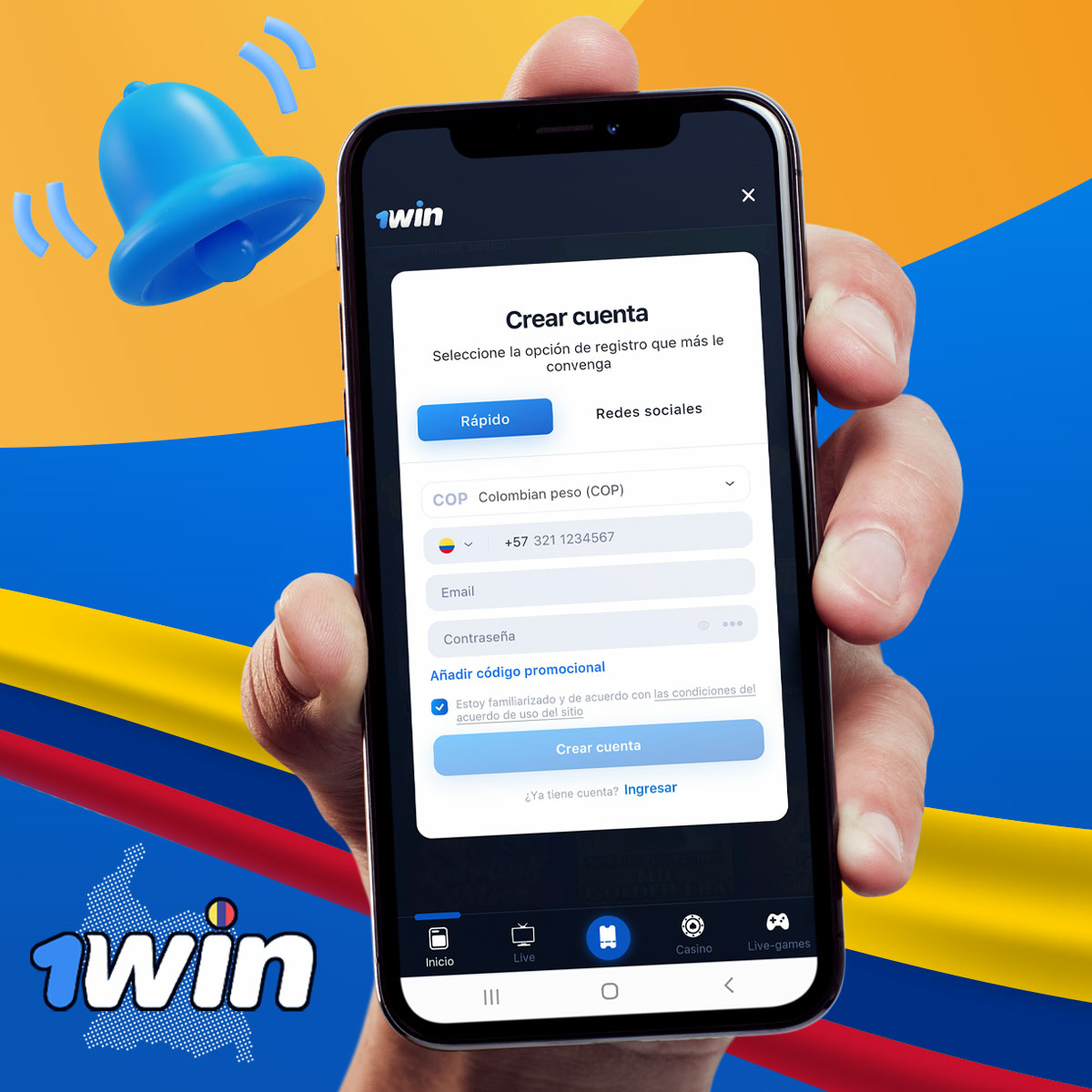 Instrucciones sobre cómo iniciar sesión en tu cuenta de 1win después de registrarte
